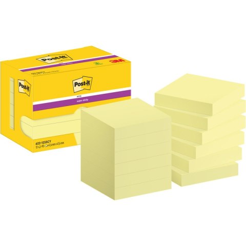 Karteczki Post-it Super Sticky 47.6x47.6mm (622-12SSCY-EU) żółte (12x90) Post-it Karteczki Post-it Super Sticky 47.6x47.6mm (622-12SSCY-EU) żółte (12x90) Post-it