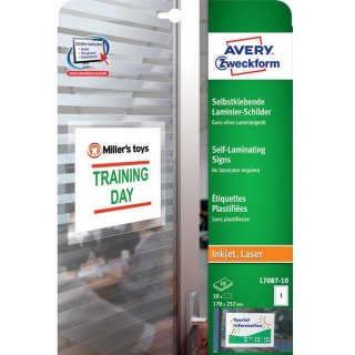 ETYKIETY A4 AVERY 170*257mm USUWALNE PRZEZROCZYSTE (10) Avery Zweckform