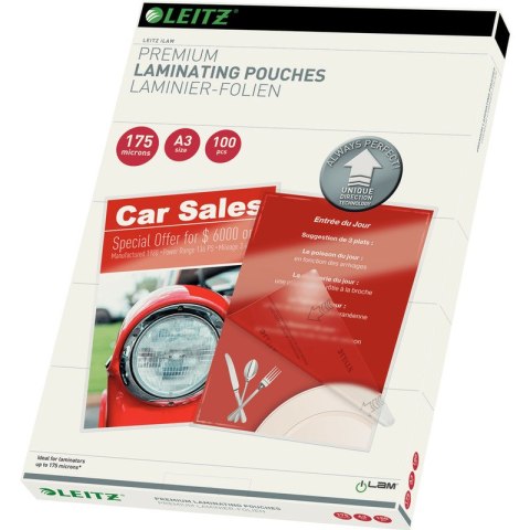 FOLIA LAMINACYJNA LEITZ A3/175µm BŁYSK (100) Leitz