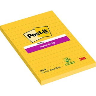 KARTECZKI POST-IT SUPER STICKY 102x152mm ŻÓŁTE (75) Post-it