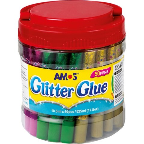 KLEJ Z BROKATEM AMOS 10,5ml*50 KOLORÓW Amos KLEJ Z BROKATEM AMOS 10,5ml*50 KOLORÓW Amos