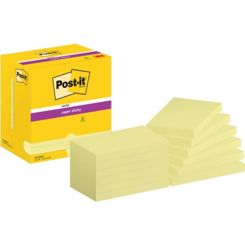 Karteczki Post-it Super Sticky 76x127mm (655-12SSCY-EU) żółte (12x90) Post-it Karteczki Post-it Super Sticky 76x127mm (655-12SSCY-EU) żółte (12x90) Post-it