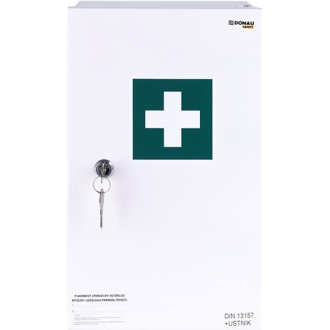 Apteczka naścienna Donau Safety 40.2" DIN 13157 (+ ustnik) metalowa Donau Safety