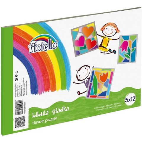 Bibuła gładka Fiorello A4 5x12 kolorów FIORELLO