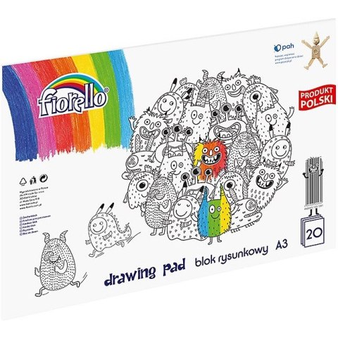 Blok rysunkowy Fiorello A3/20k biały FIORELLO