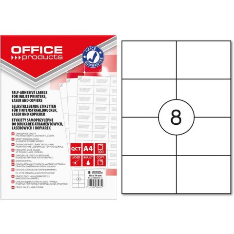 Etykiety Office Products A4 105x74mm białe (100) Office Products