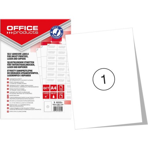 Etykiety Office Products A4 199.6x289.1mm białe (100) Office Products