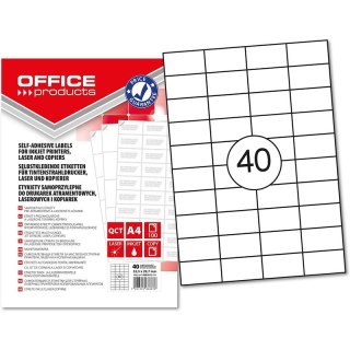 Etykiety Office Products A4 52.5x29.7mm białe (100) Office Products