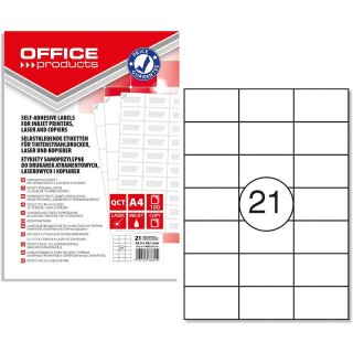 Etykiety Office Products A4 63.5x38.1mm białe (100) Office Products