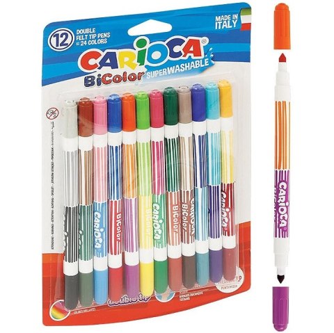 Flamastry Carioca BiColor 12 kolorów CARIOCA