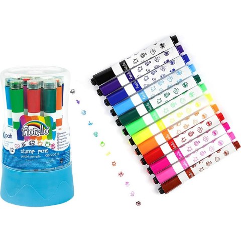 Flamastry stemple Fiorello GR-F205 12 kolorów FIORELLO