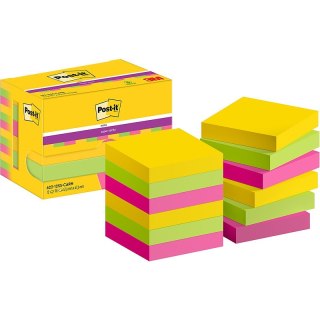 Karteczki Post-it Super Sticky 47.6x47.6mm (622-12SS-CARN) mix kolorów (12x90) Post-it