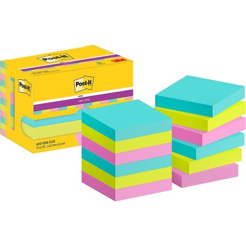 Karteczki Post-it Super Sticky 47.6x47.6mm (622-12SS-COS) (12x90) Post-it