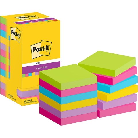 Karteczki Post-it Super Sticky 76x76mm (654-12SS-UC) (12x90) Post-it