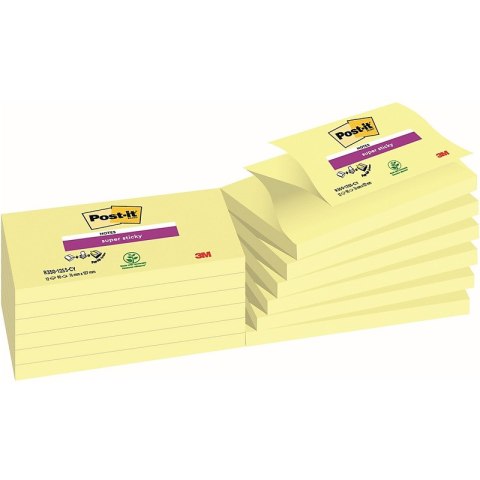 Karteczki Post-it Super Sticky Z-Notes 76x127mm (R350-12SS-CY) żółte (90) Post-it