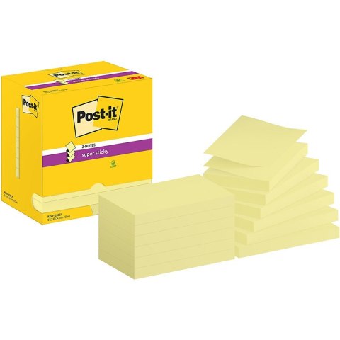 Karteczki Post-it Super Sticky Z-Notes 76x127mm (R350-12SSCY) żółte (12x90) Post-it