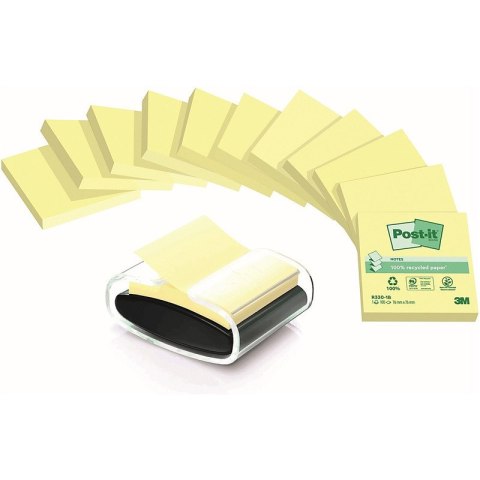 Karteczki Post-it Z-Notes 76x76mm (R330-18) (+ podajnik) żółte (12x100) Post-it