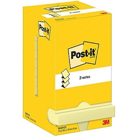 Karteczki Post-it Z-Notes 76x76mm (R330-CY) żółte (12x100) Post-it