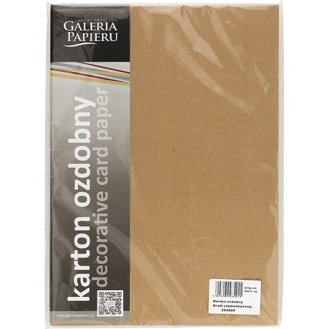 Karton ozdobny Galeria Papieru A4/230g Kraft ciemnobeżowy (20) Galeria Papieru