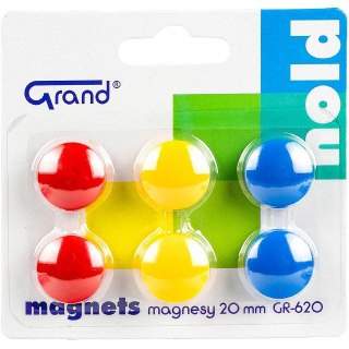 Magnesy do tablic Grand śr.20mm 3 kolory (3x2) Grand
