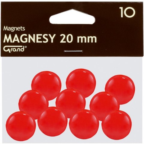 Magnesy do tablic Grand śr.20mm czerwone (10) Grand