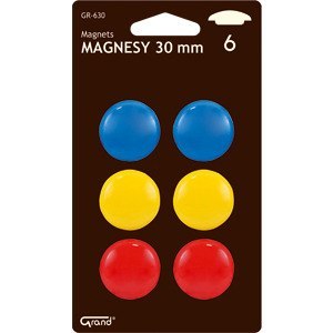 Magnesy do tablic Grand śr.30mm 3 kolory (3x2) Grand