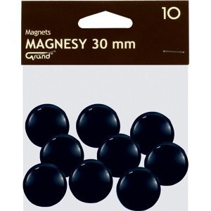 Magnesy do tablic Grand śr.30mm czarne (10) Grand