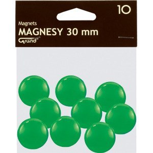 Magnesy do tablic Grand śr.30mm zielone (10) Grand