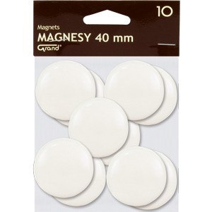 Magnesy do tablic Grand śr.40mm białe (10) Grand