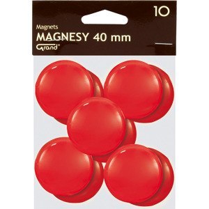 Magnesy do tablic Grand śr.40mm czerwone (10) Grand