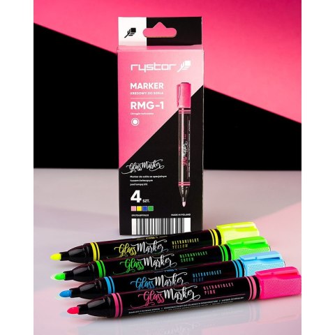 Markery kredowe Rystor Glass RMG-1 4 kolory Rystor