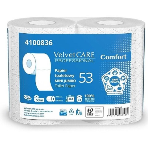 Papier toaletowy Velvet Care Comfort 2w celuloza biały (4) Velvet