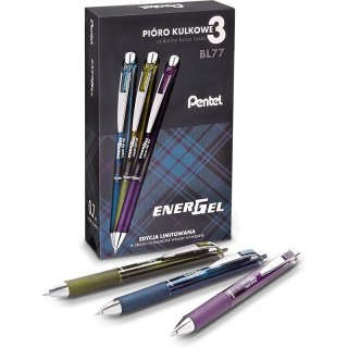 Pióra kulkowe Pentel EnerGel BL77 (+3 wkłady) (3+3 Pentel