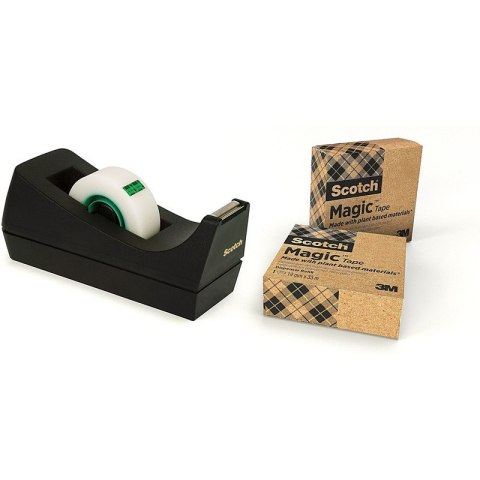 Podajnik do taśmy biurowej Scotch C-38 (+3 taśmy) czarny Scotch