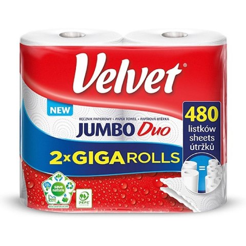 Ręcznik w rolce Velvet Jumbo Duo 2w celuloza białe (2) Velvet
