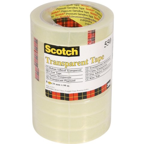 Taśma biurowa Scotch 550 19mm/66m transparentna (8) Scotch