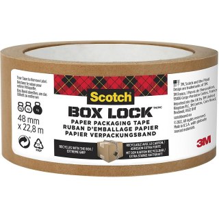 Taśma pakowa Scotch Box Lock 48mm/22.8m papierowa brązowa Scotch