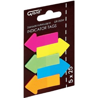 Zakładki Grand 23x45mm strzałki 5 kolorów (5x25) Grand