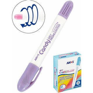 Zakreślacz w sztyfcie Amos Candy lawendowy Amos