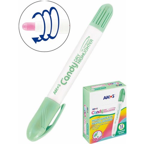Zakreślacz w sztyfcie Amos Candy miętowy Amos