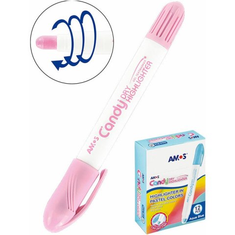 Zakreślacz w sztyfcie Amos Candy róż pudrowy Amos