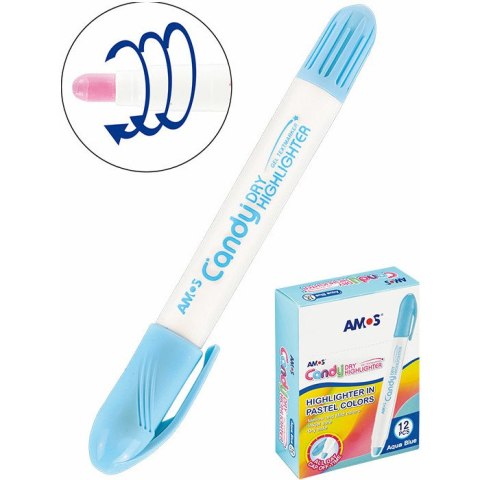 Zakreślacz w sztyfcie Amos Candy turkusowy Amos