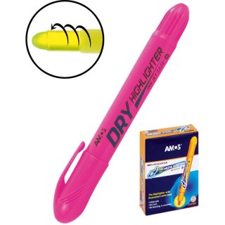 Zakreślacz w sztyfcie Amos Dry różowy Amos