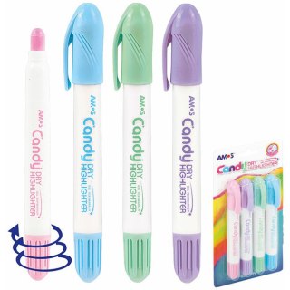 Zakreślacze w sztyfcie Amos Candy 4 kolory Amos