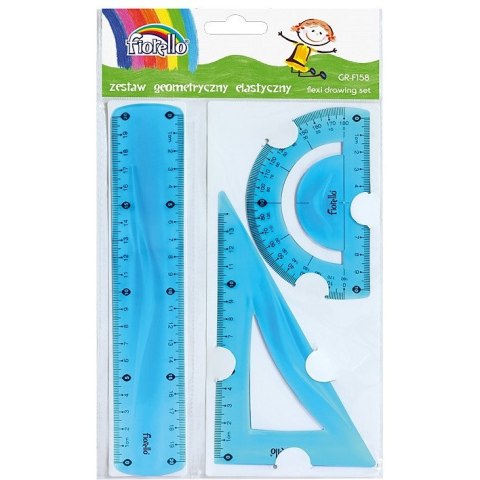 Zestaw Fiorello: linijka 20cm ekierka kątomierz FIORELLO