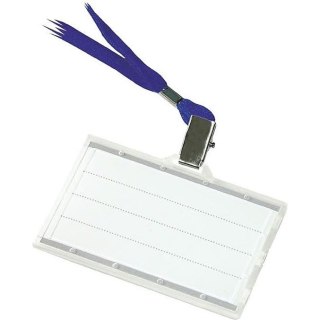 Identyfikator Donau 56x90mm PCV z taśmš niebieskš Donau