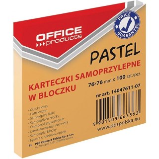 Karteczki Donau 76x76mm pastel pomarańczowe (100) Office Products