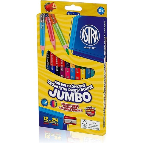 Kredki ołówkowe Astra Jumbo dwustronne trójkątne 2 Astra