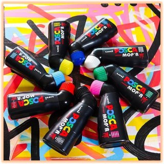Marker z farbą plakatową Uni POSCA PCM-22 jasnonie Uni