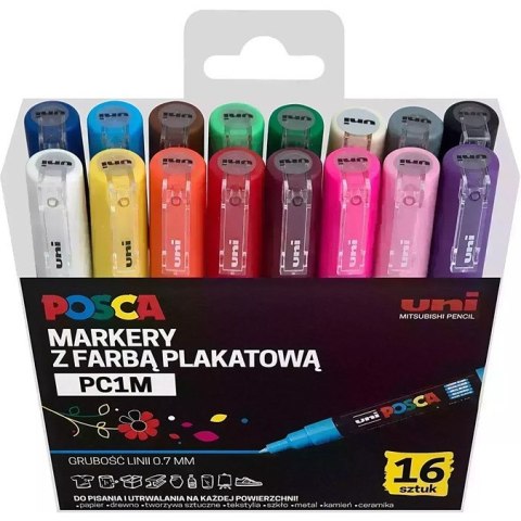 Markery z farbą plakatową Uni POSCA PC-1M 16 kolor Uni